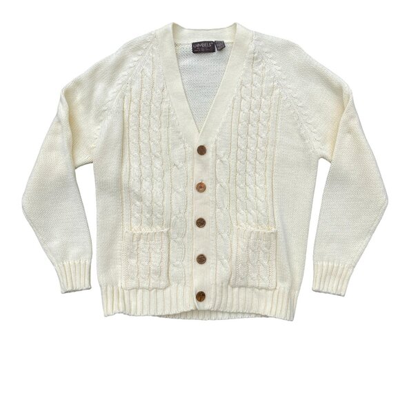 Vintage Cable Knit Fisherman Cardigan Academia Kurt Cobain Old Money Grandpa-XL - Picture 8 of 15
